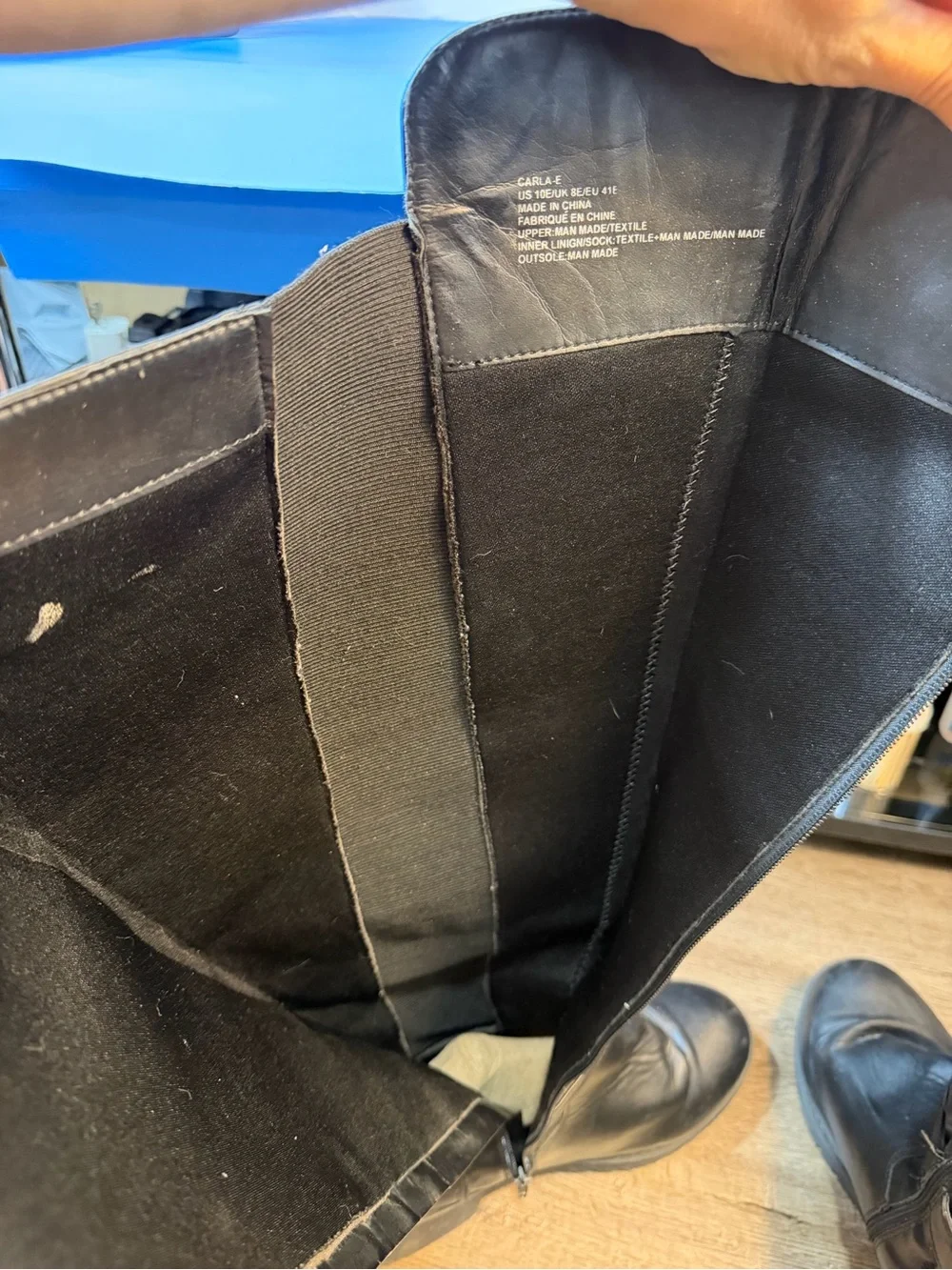 Black Knee-High Leather Riding Boots
